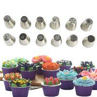 TANGCHU 12pcs Cake Decoration Tips Russian Nozzles 1pc Leaf Icing Piping nozzles 1pc Flower Lifter 1pc Nozzles... N4