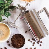 Double Wall Tea & Coffee Brewer | Stainless Steel Coffee Pot & Maker - French Press 1 Liter 34 Oz Coffee Pot with... N10