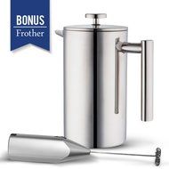 Double Wall Tea & Coffee Brewer | Stainless Steel Coffee Pot & Maker - French Press 1 Liter 34 Oz Coffee Pot with... N11