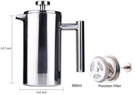 YOOYOO 350ML Stainless Steel Insulated Coffee Tea Maker with Filter Double Wall (350ML) N10