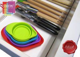 Silcook 8-Piece Set Stackable Silicone Measuring Cups - Space Saving Collapsible Cup Sets to Measure Dry and Liquid... N6