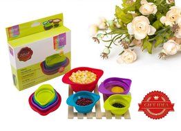 Silcook 8-Piece Set Stackable Silicone Measuring Cups - Space Saving Collapsible Cup Sets to Measure Dry and Liquid... N7