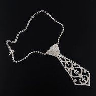 Charm Fashion Bling Glitter Rhinestone Neck Tie Necklace for Prom Ball Party N2