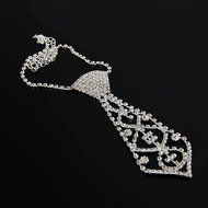 Charm Fashion Bling Glitter Rhinestone Neck Tie Necklace for Prom Ball Party N3