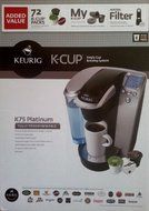 Keurig K75 Platinum Single Cup Brewing System with 72 K-Cups, Reusable Coffee Filter and Water Filter N2
