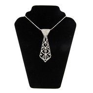 Charm Fashion Bling Glitter Rhinestone Neck Tie Necklace for Prom Ball Party N4