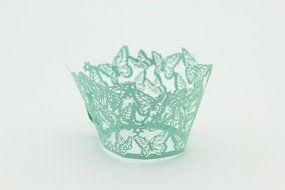 Finex&reg; 100pcs *Butterfly* Wedding Cupcake Liner Wrappers Muffin Wrapper Paper Baking Party Decoration (Blue) N24