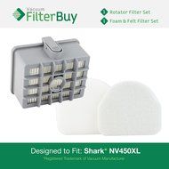 Shark NV450 NV480 XL Rotator HEPA, Foam &amp; Felt Filter Kit, Part #'s XHF450 &amp; XFF450. Designed by FilterBuy to...