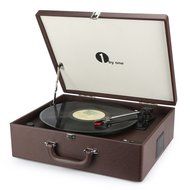 1byone Suit-case Style Turntable with Speaker, Bluetooth support and Vinyl-To-MP3 Recording, Belt Driven Record... N6