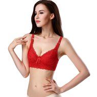 PHOTNO Women Push Up Deep V Ultrathin Underwire Padded Lace Brassiere Bra Big Size N21