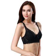 PHOTNO Women Push Up Deep V Ultrathin Underwire Padded Lace Brassiere Bra Big Size N25