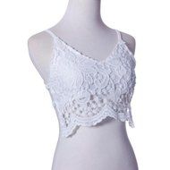 Bra Top ，Beautyvan Comfortable Fashion Women Crochet Tank Camisole Lace Vest Blouse Bralette Bra Top (L, White) N6