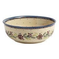 Ceramika Wiza Genuine Polish Pottery Watercolor Flowers Mixing Bowl, 8-Inch N2