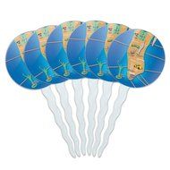 Set of 6 Cupcake Picks Toppers Decoration Places and Things - Machu Picchu Peru Travel N28
