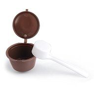 2 pcs Compatible Reusable Coffee Capsules Coffee Filters + Coffee Spoon N3