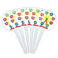 Set of 6 Cupcake Picks Toppers Decoration Places and Things - Machu Picchu Peru Travel N30