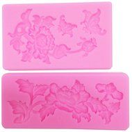 Funshowcase Lace Rose and Butterfly Lace Fondant Pastry Silicone Mold for Sugarcraft, Cake Decoration, Cupcake...