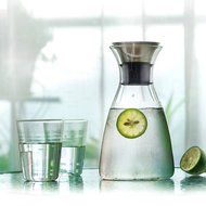 Bar Clear Glass Pitcher Jug Water Drink Juice Coffee Party Safe Tableware (L) N2