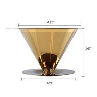 Clever Coffee Filter /Dripper - Titanium Coated Gold Stainless Steel Coffee Filter with Cup Stand, Permanent Reusable... N4