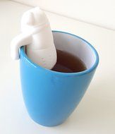 KABOOCHY Pug Life Silicone Tea Infuser, Cute Loose Leaf Tea strainer, White Color N3
