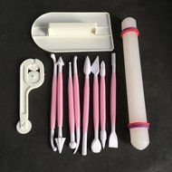 Binmer(TM) 11 Pcs Sugarcraft Cake Decorating Smoother Fondant Plunger Cutters Embosser Rolling Pin Modeling Tools... N7