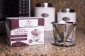 Brewfuze Pour Over Coffee Dripper Filter | Durable &amp; Rust Proof Stainless Steel Drip Coffee Cone With Double Mesh... N5