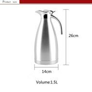 MEGOOD 1.5L Stainless Steel Coffee Carafe Home Vacuum Insulation Pot(Red) N15