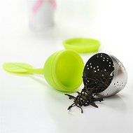 LEORX Tea Infuser Strainer Leaf Strainer Handle - Leaf Shaped (Green) N2