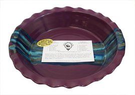 Clay In Motion Handmade Ceramic Deep Dish 9" Pie Plate - Purple Passion