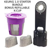 Keurig 1.0 Water Filter Assembly K-Cup Reusable Filter &amp; 2 Replacment water Filter (1)