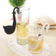 2pcs Black Swan Shape Herb Leaf Spice Strainer Tea Infuser Tea Bag Filters N5