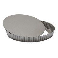 Patisse Carat Quiche Pan with Removable Bottom Heavy Duty Double Non-Stick Coating, Dark Grey Metallic