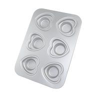 Fat Daddio's Crown Muffin/Cupcake Pan with 6 Heart Shaped Cups