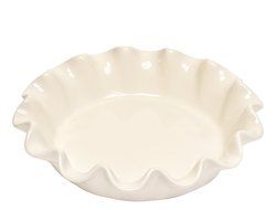 Emile Henry Ruffled Pie Dish - 10.5"/1.25 qt, Burgundy N6