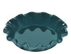 Emile Henry Ruffled Pie Dish - 10.5"/1.25 qt, Burgundy N7