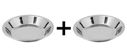 Norpro Stainless Steel Pie Pan 9" X 1.5" Thanksgiving New Mirror Finish (2-Pack)