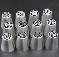 Dewel Multi-Pattern Russian Piping Tips, 12PCS Icing Decorating Tips,Stainless Steel Icing Piping Nozzles ,A Tool... N8