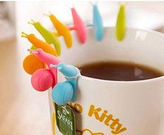 Hot Sale 5 PCS Cute Snail Shape Silicone Tea Bag Holder Cup Mug Candy Colors Gift Set N5