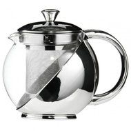 Kabalo 500ml Modern Sylish Stainless Steel &amp; Glass Teapot WITH LOOSE TEA LEAF INFUSER N2