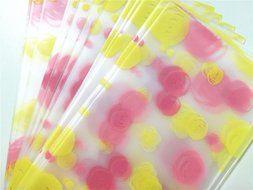Derker 100 PCS Cellophane Treat Bag,Flat Cello,Polka Dot Colorful Bubble Gift Candy Bakery Cello Value Pack Supplies... N5