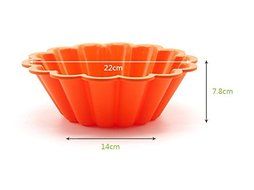 Astra Gourmet Silicone Flower Reusable Brioche Pan Mold, Nonstick 9 1/2 By 3 Inch(Orange) N5
