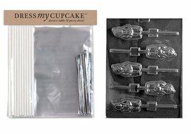 Dress My Cupcake DMCKITT034 Chocolate Candy Lollipop Packaging Kit with Mold, Thanksgiving, Indian Lollipop