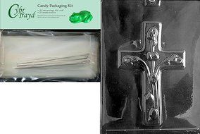 Cybrtrayd R038 Medium Cross with Flowers Chocolate Candy Mold with Exclusive Cybrtrayd Copyrighted Chocolate Molding... N4