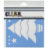 Clear Scraps CSSM6-LAYTR Translucent Plastic Film Stencil, Layered Christmas Tree, 6-Inch x 6-Inch