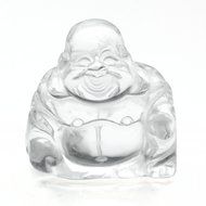JOVIVI 1pc Natural Carved Gemstones Happy Buddha Figurine Statue 1.2&#039;&#039; Room Decoration, with Gift Box (Rose Quartz) N19