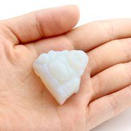 JOVIVI 1pc Natural Carved Gemstones Happy Buddha Figurine Statue 1.2&#039;&#039; Room Decoration, with Gift Box (Rose Quartz) N25