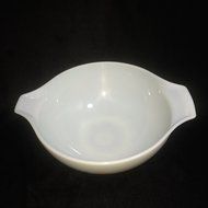 Vintage 1960's Pyrex Cinderella - Mixing Batter Nesting Bowl - Town &amp; Country - White w/ Orange &amp; Brown - 4 Quart...