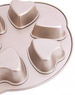 MyLifeUNIT Nonstick Heart Cake Pan, 6 Cup Muffin Pan Cupcake pan, Gold