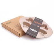 MyLifeUNIT Nonstick Heart Cake Pan, 6 Cup Muffin Pan Cupcake pan, Gold N2