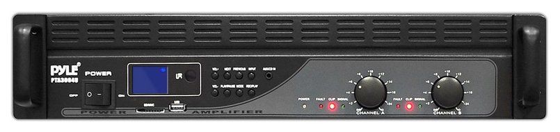 PYLE PTA3004U 3000W 2-Channel Amplifier with USB/SD Readers &amp; Built-In Crossover N5